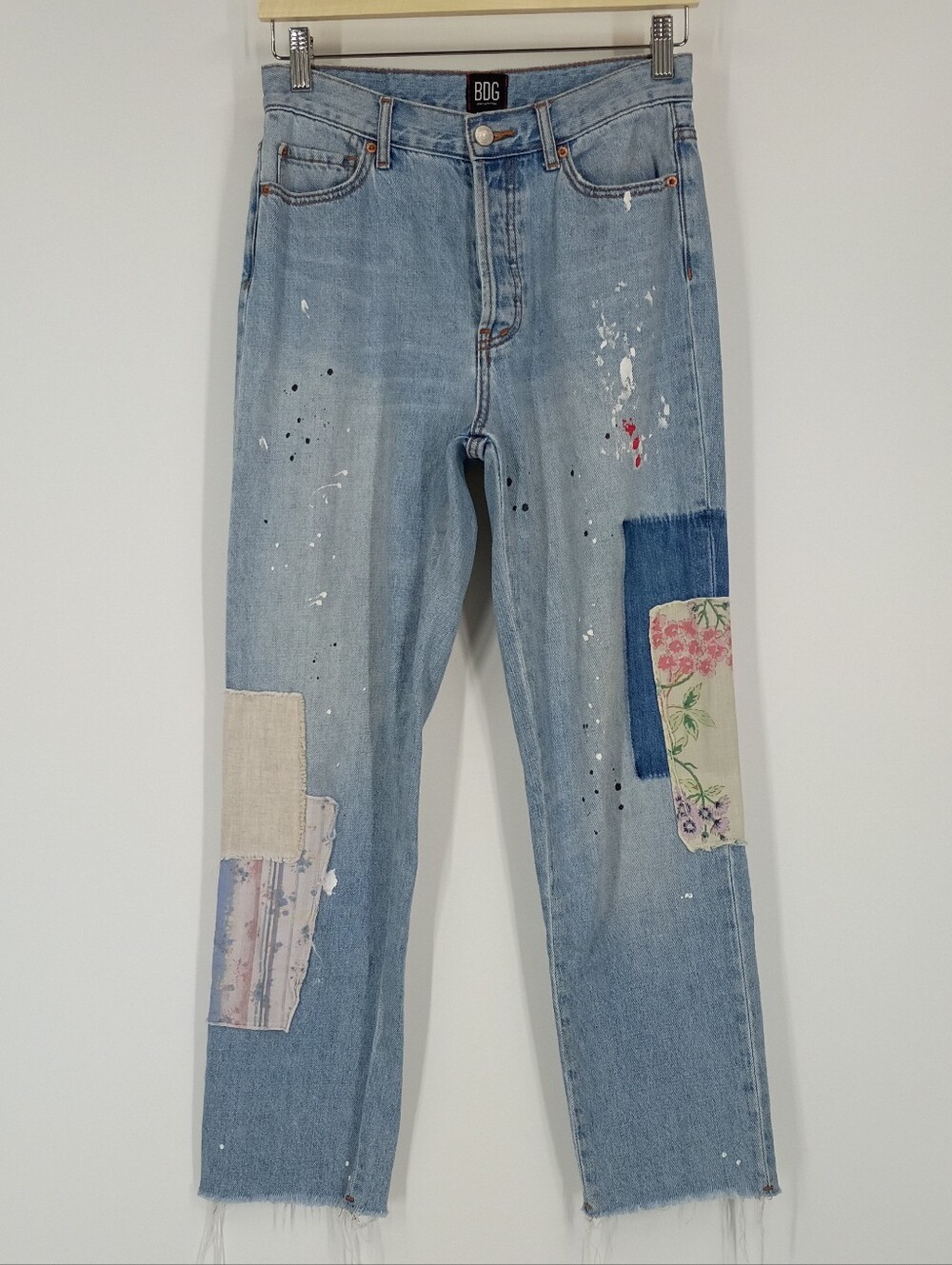 BDG Patchwork Slim Straight Jeans